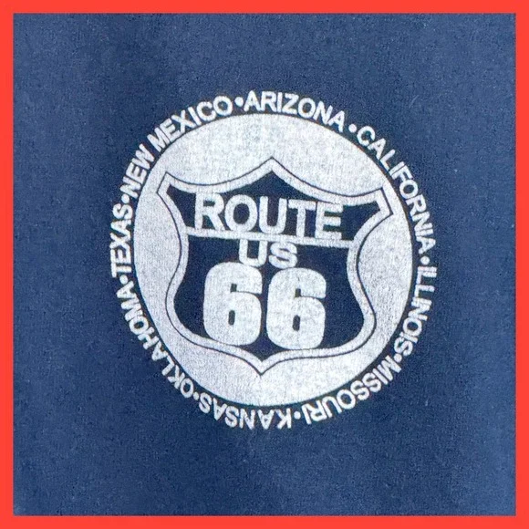 Alstyle Route 66 Graphic T-Shirt Mens Large Black Classic Car Hot Rod Americana - Picture 2 of 5